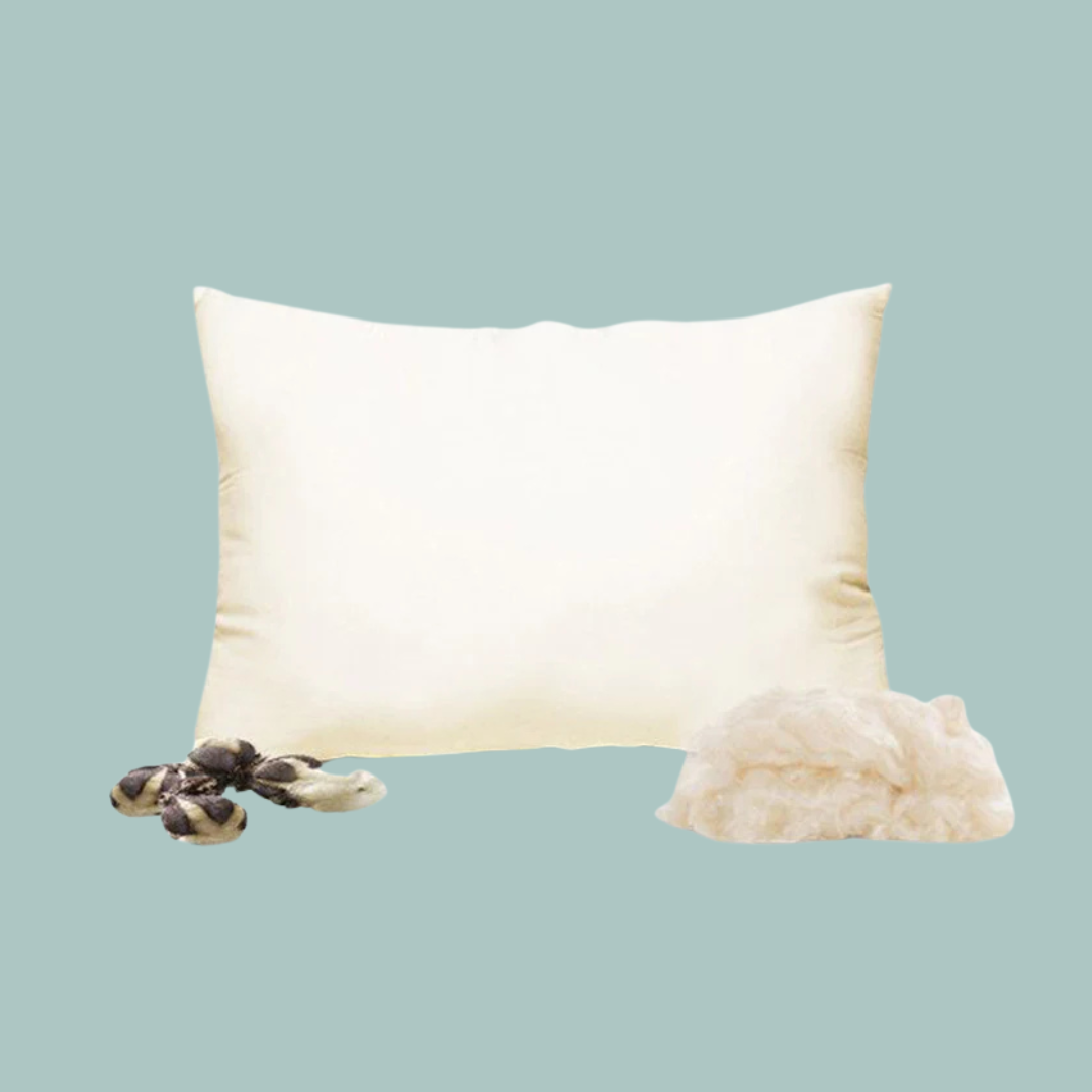 My Organic Sleep Natural Kapok Bed Pillow for Stomach Side or Back Sleepers GOTS Certified King