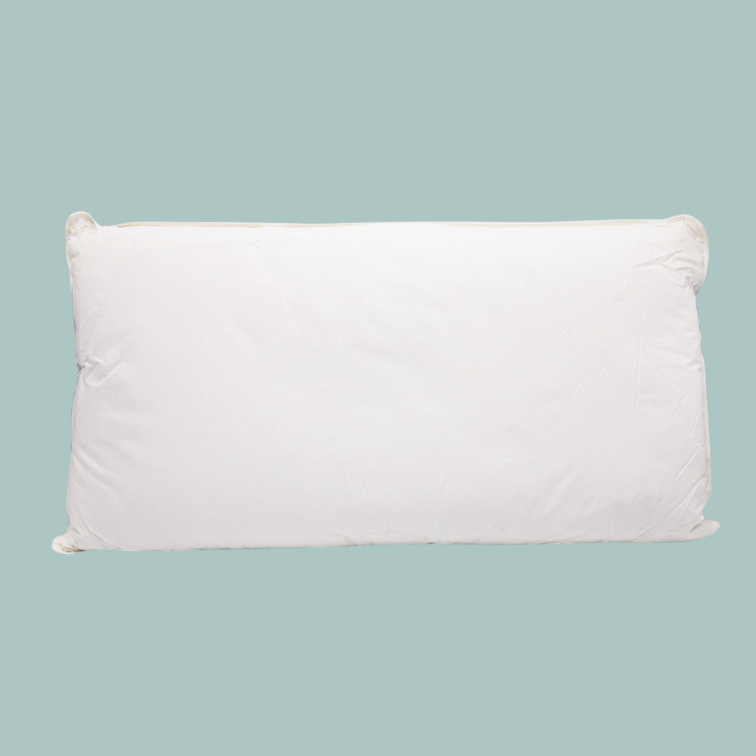 Real Down Bed Pillow for Back, Side, or Stomach Sleepers [GOTS Certified]