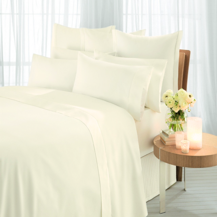 organic cotton ivory bed sheets